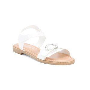 MADDEN GIRL White Strappy Bling Sandals (Little Kid Big Kid)